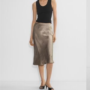 Babaton Gold Midi Skirt